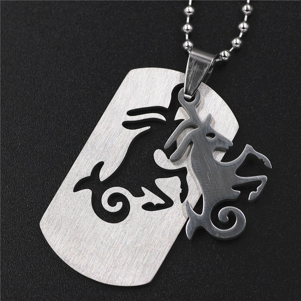 GO MAX  DGW Removable 12 constellation Pendant Necklace  -color Stainless Steel Men Chain Christian Zodiac Necklace Jewelry