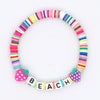 GO2BOHO Heishi Beads Braclets Summer Beach  Jewelry 2021 Cute Fruit Bracelet Polymer Clay Bracelets For Women Letter Pulsera