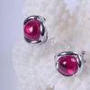 GQTORCH 925 Sterling Silver Clip Earrings For Women Natural Gemstone Garnet Ruby Red White Opal Green Agate Fine Jewelry