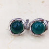 GQTORCH 925 Sterling Silver Clip Earrings For Women Natural Gemstone Garnet Ruby Red White Opal Green Agate Fine Jewelry