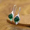 GQTORCH 925 Sterling Silver Drop Earrings For Women With Beautiful Shell Pearl Red Garnet Green Chalcedony Earrings Ladies