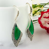GQTORCH 925 Sterling Silver Earrings Butterfly Wings Shape Classic Vintage Style Inlaid Green Black Agate Pendientes Mujer Moda
