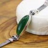 GQTORCH 925 Sterling Silver Elegant Bracelet For Ladies With Natural Gemstone Red Ruby Green Agate Woman Vintage Fine Jewelry