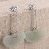 GQTORCH 925 Sterling Silver Jewelry Vintage Thai Silver Flowers Drop Earring Long With Natural Jade Charms Exquisite Carved