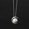 GQTORCH Korean 925 Sterling Silver Choker Necklace For Women Moon With Pearl Beautiful Pearl Jewelry Colar Feminino