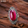 GQTORCH Original Design 925 Sterling Silver Red Ruby Rings For Women Natural Gemstone Fine Jewelry Anel Feminino