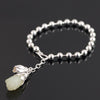 GQTORCH Real 925 Sterling Silver Beads Bracelets For Women With Genuine Hetian Jade Charm Flower Shaped Armbanden Voor Vrouwen