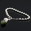 GQTORCH Real 925 Sterling Silver Beads Bracelets For Women With Genuine Hetian Jade Charm Flower Shaped Armbanden Voor Vrouwen