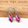 GQTORCH Real 925 Sterling Silver Jewelry Water Drop Shaped Red Ruby Earrings For Women Hooks Earrings 2020