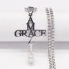 GRACE AMAZING Cross Stainless Steel Necklace Women/Men Pendant Necklace The Wheel of Fortune Jewelry cadenas mujer N1197S03