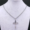 GRACE AMAZING Cross Stainless Steel Necklace Women/Men Pendant Necklace The Wheel of Fortune Jewelry cadenas mujer N1197S03