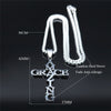 GRACE AMAZING Cross Stainless Steel Necklace Women/Men Pendant Necklace The Wheel of Fortune Jewelry cadenas mujer N1197S03