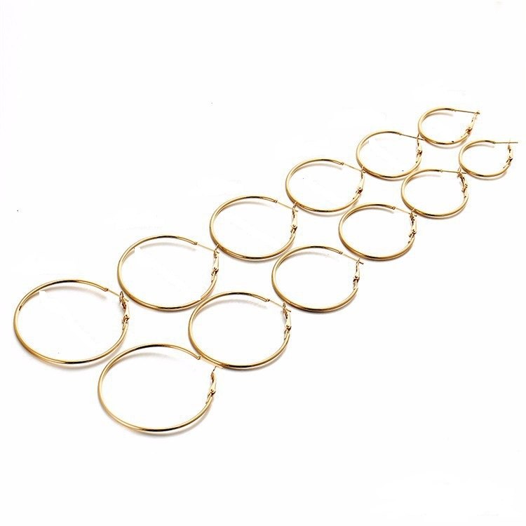 GS Steampunk Gold Silver Color Big Hoop Earrings Simple Style Earring High Quality Engagement Jewelry Valentine's Day Gift Y3