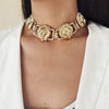GSOLD Hip-Hop Exaggerated multiple Lion Heads Choker Necklace Metal Charm Necklace Women Street Style Jewelry Party