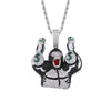 GUCY Animal Gorilla Pendant Necklace With Tennis Chain Silver Color Charm Bling Cubic Zircon Men's Hip Hop Rock Jewelry