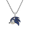 GUCY Dolphin Pendant Iced Out Necklace Chain Bling Cubic Zircon Personality Hip Hop Rock Jewelry