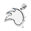 GUCY Dolphin Pendant Iced Out Necklace Chain Bling Cubic Zircon Personality Hip Hop Rock Jewelry