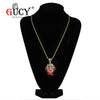 GUCY Hip Hop Clown Pendant Necklace Iced Out Cubic Zircon  Saw Horror Movie Theme Necklaces Men's Charm Gifts
