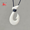GX002 Handmade Men's Jewelry Primitive tribes Zealand Maori Pendant Yak Bone Fish Hook Choker Womens Necklace for surfing