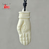 GX045 Primitive totem yak bone amulet jewelry handmade-carved Hand of God pendant hand of Fatima necklace Hamsa Choker