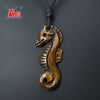GX082 Natural yak bone sea horse necklace original personality necklace men hippocampus pendant handmade jewelry for gift