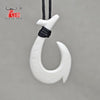 GX121 Handmade Men's Jewelry Primitive tribes Zealand Maori Pendant Yak Bone Fish Hook Choker Hawaii Necklace for surfing