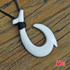 GX121 Handmade Men's Jewelry Primitive tribes Zealand Maori Pendant Yak Bone Fish Hook Choker Hawaii Necklace for surfing
