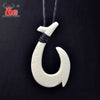 GX121 Handmade Men's Jewelry Primitive tribes Zealand Maori Pendant Yak Bone Fish Hook Choker Hawaii Necklace for surfing