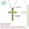 GZ ZONGFA Selling Trendy Jewelry Natural Peridot 925 Sterling Silver Cross Women Wedding Chain Necklace
