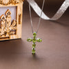 GZ ZONGFA Selling Trendy Jewelry Natural Peridot 925 Sterling Silver Cross Women Wedding Chain Necklace