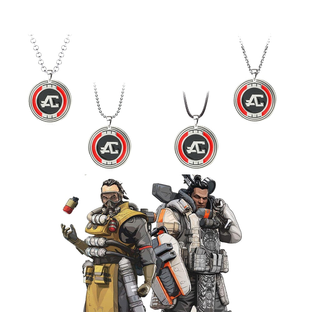 Game Apex Legends Necklace Metal Alloy Coin Pendant Beads Chain Leather Choker Charm For Men Women Gift Jewelry Souvenir