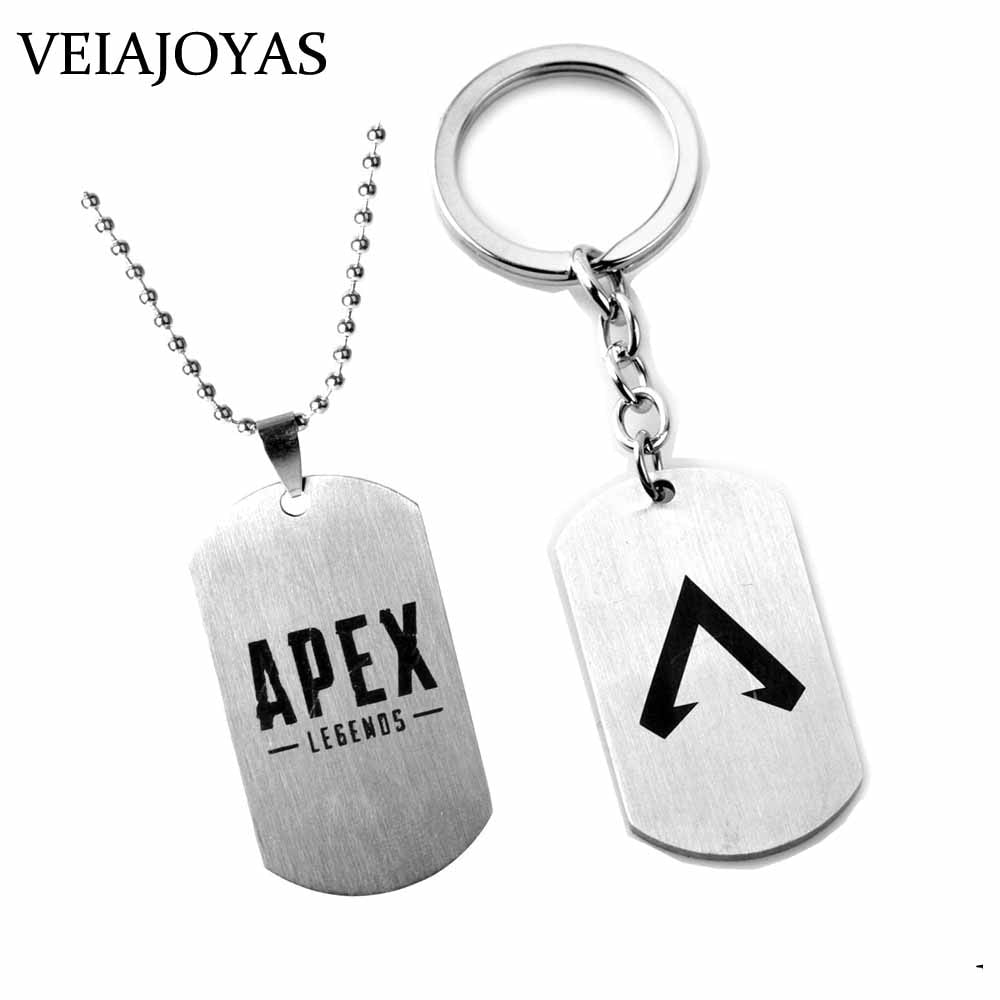 Game Apex Legends Stainless Steel Pendant Necklace  Beads Chain Long Necklace Charms Car Keychain Gifts Jewelry Accessories