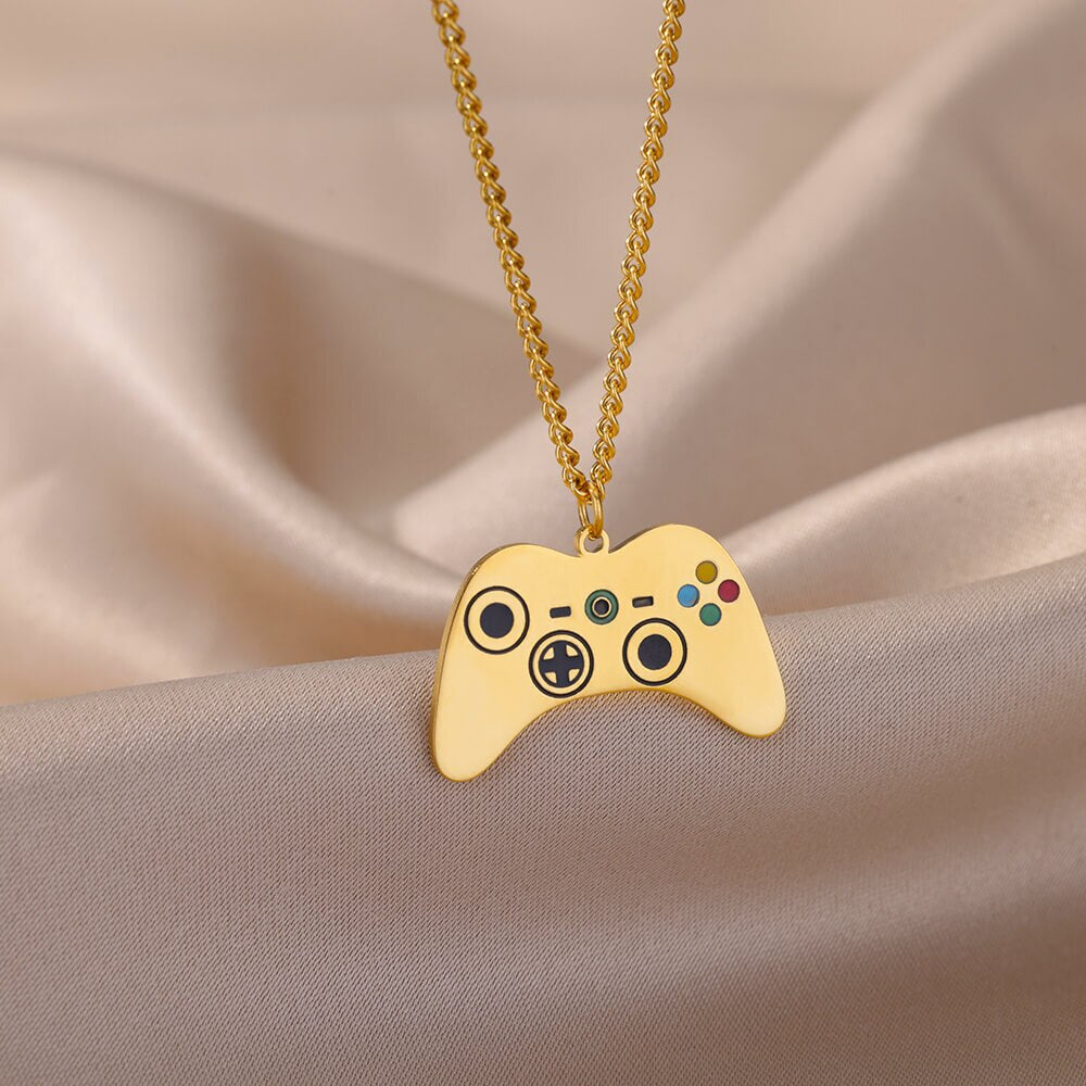 Game Console Pendant Necklace for Women Men Stainless Steel Cuban Chains Necklaces 2023 Trend Party Jewelry collares mujer