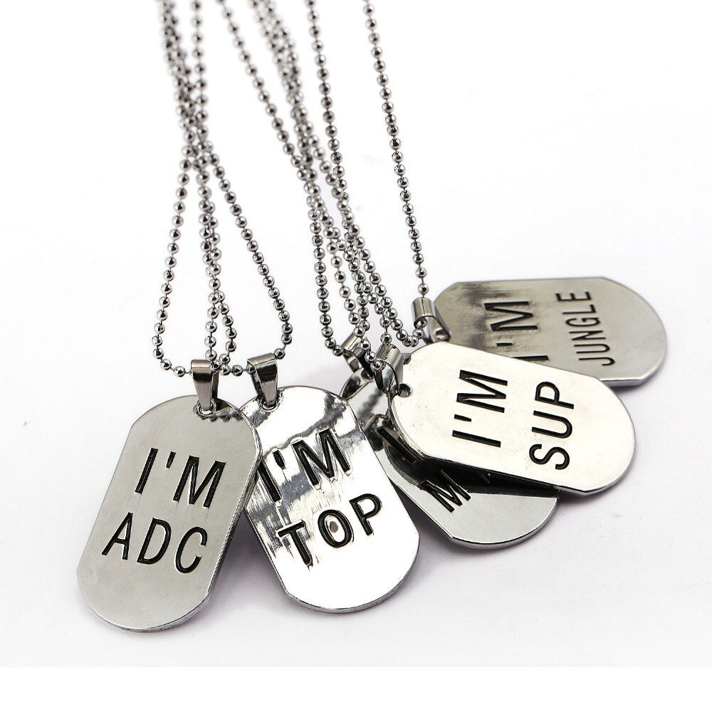 Game League of LOL Necklace Legend Dog Tag Stainless Steel Metal Bead Chain Pendant Men Women Necklaces Jewelry Accessories