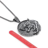 Game Necklace Wild Hunt Wolf Medallion Round Necklace Men Pendant Metal Chian Wicher 3 Geralt Cosplay Classic Jewelry
