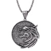 Game Necklace Wild Hunt Wolf Medallion Round Necklace Men Pendant Metal Chian Wicher 3 Geralt Cosplay Classic Jewelry