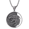 Game Necklace Wild Hunt Wolf Medallion Round Necklace Men Pendant Metal Chian Wicher 3 Geralt Cosplay Classic Jewelry