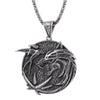 Game Necklace Wild Hunt Wolf Medallion Round Necklace Men Pendant Metal Chian Wicher 3 Geralt Cosplay Classic Jewelry