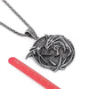 Game Necklace Wild Hunt Wolf Medallion Round Necklace Men Pendant Metal Chian Wicher 3 Geralt Cosplay Classic Jewelry