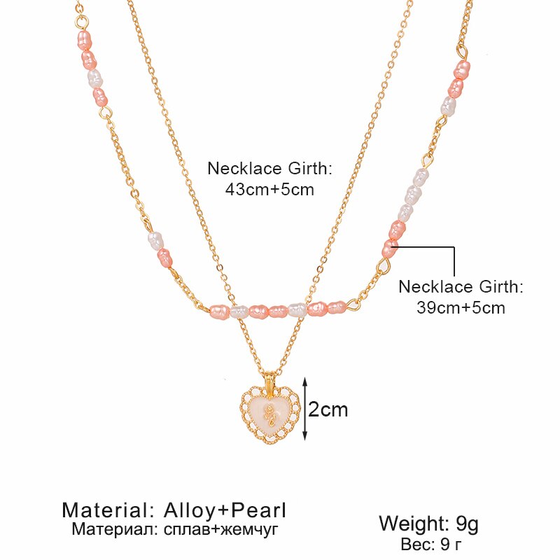 Gargantilla de perla Irregular blanca y rosa para mujer, collar con colgante de corazón esmaltado a la moda, joyería para fiesta y boda