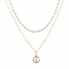 Gargantilla multicapa con cadena de monedas para mujer, collar de perlas de Color dorado y plateado, colgante con retrato de moda, joyería para mujer