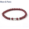 Garnet Stand Beads Bracelets 925 Sterling Sliver Heart Romantic Jewelry for Woman Natural Red Crystal Anniversary Birthd Gift