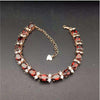 Garnet chain bracelet Free shipping Real natural red garnet 925 sterling silver Luxury bracelets Gem Size 5*7mm 15pcs
