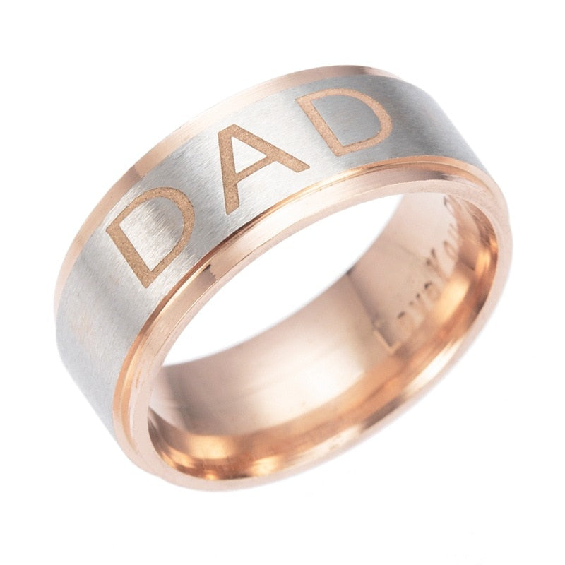 Gaxybb 3 colors Stainless Steel Engraved Ring I Love You Daddy Daddy Men Jewelry Ring DAD Ring