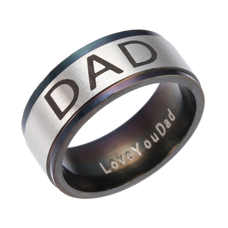 Gaxybb 3 colors Stainless Steel Engraved Ring I Love You Daddy Daddy Men Jewelry Ring DAD Ring