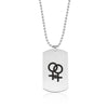 Gay Flag Stainless Steel Army Tag Lovers Pendant Necklace Pride LGBT Gay Lesbian Logo Dog Tag Necklace Punk Jewelry YMCA