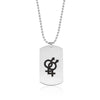 Gay Flag Stainless Steel Army Tag Lovers Pendant Necklace Pride LGBT Gay Lesbian Logo Dog Tag Necklace Punk Jewelry YMCA