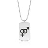 Gay Flag Stainless Steel Army Tag Lovers Pendant Necklace Pride LGBT Gay Lesbian Logo Dog Tag Necklace Punk Jewelry YMCA