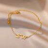 Gelang Kaki Huruf Inisial Kupu-kupu untuk Wanita Gelang Kaki Baja Tahan Karat Berlapis Emas Perhiasan Alfabet Pasangan Tren 2023 Bijoux