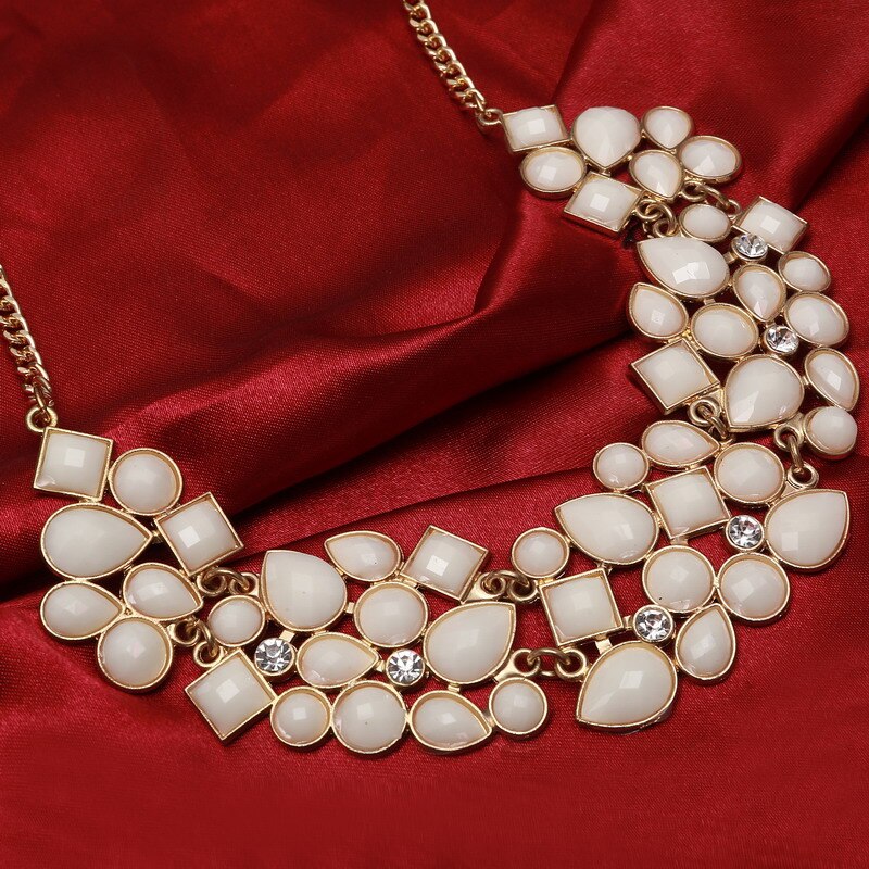Gem Statement Necklaces & Pendants Vintage Gold Silver Color Chain Choker Collier Bijoux Femme Maxi For Women Collars Colar